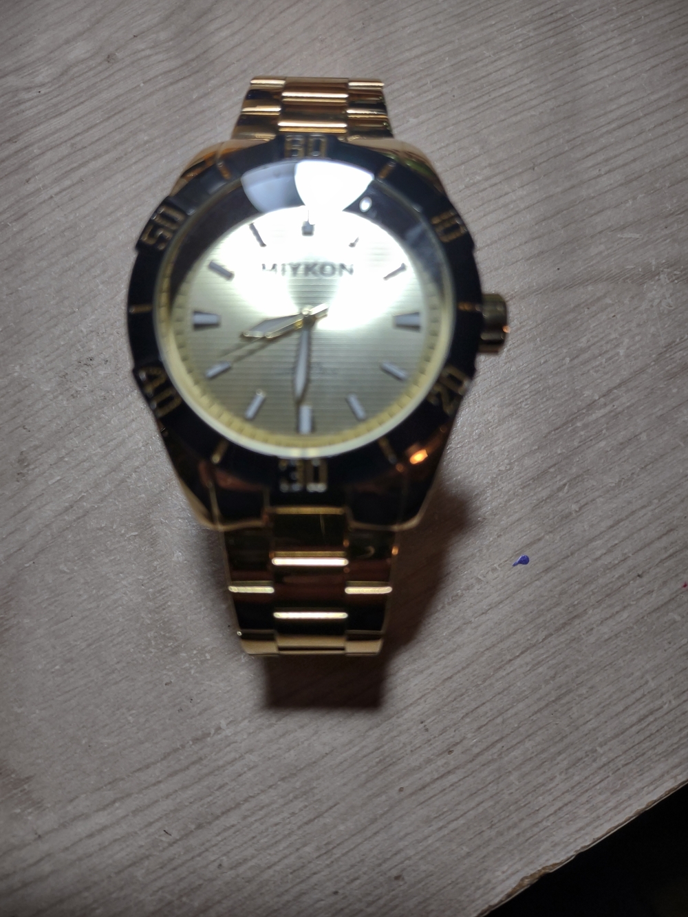 Miykon Gold-Tone Men's Bracelet Watch